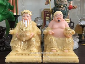 Tượng Thần Tài Thổ Địa Bột Đá Thạch Anh Hoa Văn ODTT-056